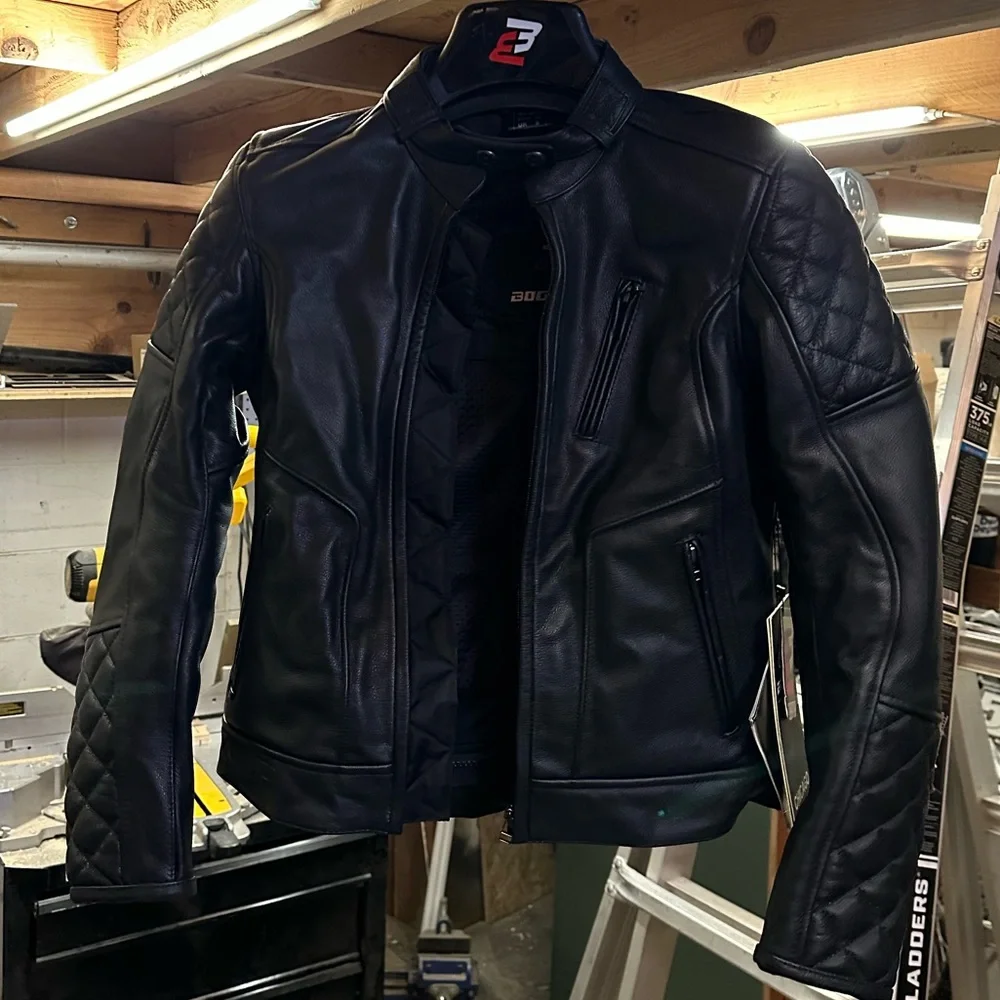 Women’s Black Leather Jacket (Motorcycle) - Picture 2 of 6